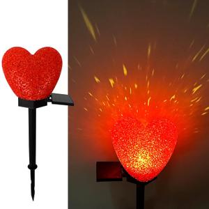 Valentines Day Solar Heart Lights Outdoor, 2Pcs Waterproof Solar Valentines Day Decorations Red Heart Nano-Lights Outside Valentine Lights for Yard Cemetery Grave Garden Walkway
