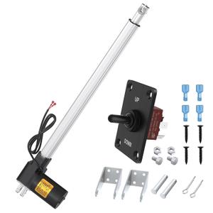 12v Actuator Heavy Duty 12v 18 Inch Stroke Electric Actuator 12v Linear Actuator 6000N 1320lb IP54 Waterproof with Switch