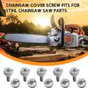Generic Chainsaw Cover Screw Fits for Stihl Chainsaw Saw Parts, for Models MS231 MS231C MS251 MS251C MS271 MS271C MS291 MS291C, Replace 9022-319-1028, 9022 319 1028, 90223191028, 10Pcs, Silvery