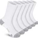 Felicigeely Athletic Crew Socks Cushion Running Socks Performance Breathable Sports Socks for Men (12-14, White)