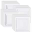 Landical 50 Pcs White 2 x 2 ft PVC Plastic Drop Ceiling Tiles 24 x 24 x 0.8 Inch Ceiling Panels Decorative Cover for Office Bathroom Living Room Bedroom