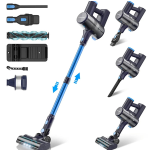 Claesydorn Cordless Vacuum Cleaner, Powerful 6-in-1 Lightweight Stick Vacuum Up to 45mins Runtime with Ultra-Large Capacity Battery, Rechargeable Handheld Vacuum for Hard Floor Pet Hair Home