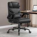 Office Chair, Executive Mid-Back Computer Desk Chair with Flip-up Armrests
