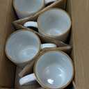 Herogo 24 Pieces Stoneware Dinnerware Dishes Sets for 8, Kitchen Handmade Dining Plates and Bowls Sets, Double Reactive Glaze, Microwave & Dishwasher Safe, Scratch Resistant, Ivory White