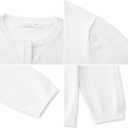 CUNYI Girl's Crewneck Lightweight Button-up Cardigan Cotton Knit Sweater Casual Cute Outerwear, White, 140