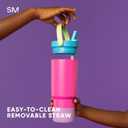 Simple Modern Trek Pivot | 24oz Kids Flip Straw Tumbler with Handle and Silicone Boot | Insulated Water Bottle Stainless Steel Cup | School Travel Jug | Cream Terrazzo