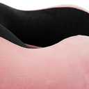 Memory Foam Travel Pillow, Neck Pillow with 360-Degree Head Support, Comfortable and Lightweight, Ideal for Sleeping on Airplane, Car, Train, Bus and Home Use, Comes with Storage Bag (Pink)