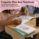 Pink Personalized Notebook Journal for Teen Girls Women, Initial Monogrammed Gifts for Women Girl, Teen Journals for Girls, Coquette Pink Bow Initial S Hardcover Spiral Notebook, 5.5x8.3