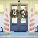 4 x 5FT Artificial Pencil Christmas Tree, Red Green White Pop Up Small Christmas Tinsel Tree, for Home Holiday Porch Fireplace Xmas Indoor Party Decoration.