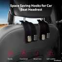 Double Car Headrest Hooks - 2 Pack Car Seat Hooks for Purses, Bags Grocessories, and Handbags, Sturdy&Easy to Use, Car Back Seat Organizers Car Accessories (Black)