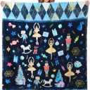 Buryeah Blue Christmas Nutcracker Throw Blanket Nutcracker Ballet Blanket Xmas Warm Flannel Fleece Throw Comfortable Cozy Decorative for Christmas Home Bed Sofa Couch Decor