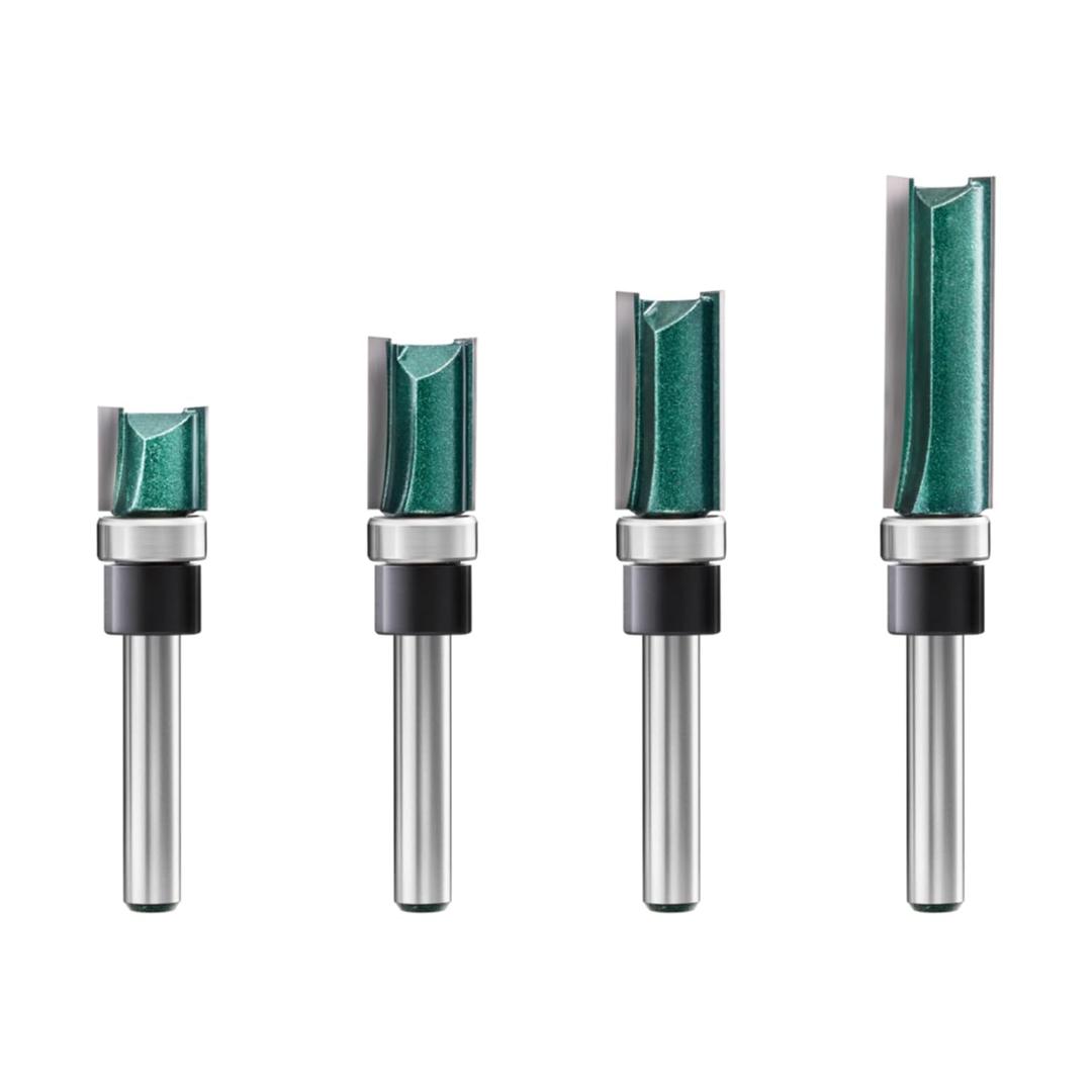 Pattern Flush Trim Router Bits 1/4 Shank, Bottom Bearing Pattern Router bit Set, 1/4 Flush Trim Cut Router Bits, Handy, Durable & Sharp for Home DIY