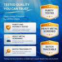2 x Omega 3 Fish Oil Supplement - 308mg DHA & 154mg EPA, One Daily Burpless Softgel for Brain, Eye & Heart Health - Wild Caught, No Fishy Aftertaste - 60 Count, BBD:  10/03/29