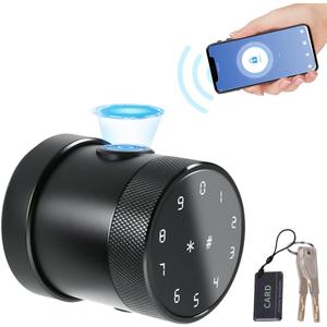 Smart Door Lock, Fingerprint Door Knob with 5 Ways to Unlock, Biometric Digital Lock with App Control, Keypad, Key, Anti-pry Code, IC Card, Anti-Slip Handle Door Knob for Bedroom, Home, Hotel, Office