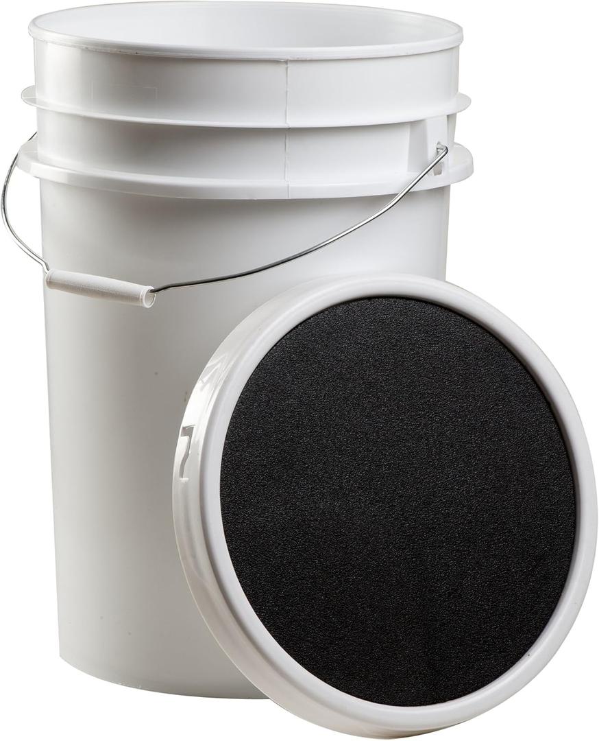 Champion Sports 6 Gallon Bucket with Padded Soft Seat Lid - Durable Construction - Balls Not Included - Ideal for Baseball, Softball, T-Ball, Practice Balls, and Lacrosse