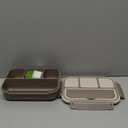 Bento Box Adult Lunch Box, Containers for Adults Men Women with 4 Compartments, Lunchable Food Container with Utensils, Sauce Jar, Muffin Liners, 40 Oz/5 Cup, Microwave & Dishwasher Safe, Brown