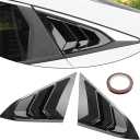 for 10th Gen Civic Sedan Rear Side Window Louvers Air Vent Scoop Shades Cover Blinds Racing Style Compatible with Civic Sedan 2021 2020 2019 2018 2017 2016 (Bright Black)