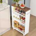 Tribesigns Slim Storage Cart, Rolling Narrow Kitchen Cart on Wheels for Small Place, 4-Tier Slide Out Slim Utility Cart Skinny Laundry Cart with Handle for Kitchen, Bathroom, Laundry, 6.3"d X 19.69"w X 31.5"h