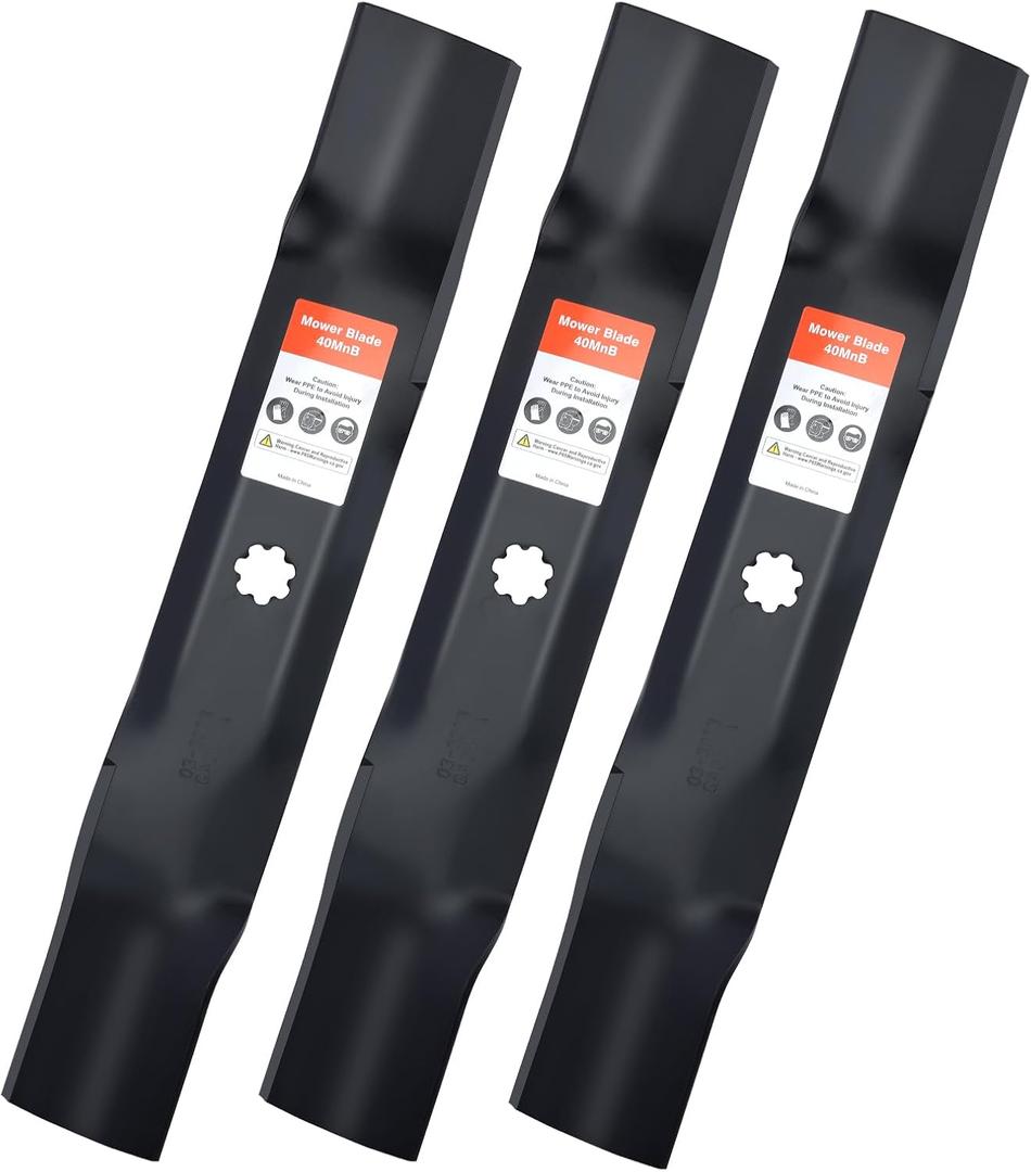 GY20852 GX21784 Mower Mulching Blades for John Deere 48 inch D140 E140 D160 E160 E170 E150 LA145 LA140 LA155 155C 48" Deck Lawn Mower Replace AM137757 AM141035 (3Pack)