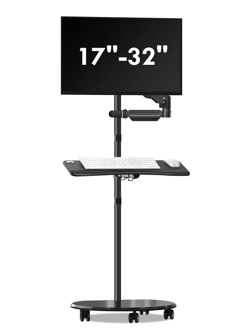 suptek Mobile Desk Workstation with Monitor Mount for up to 32" Screen