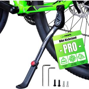 RBRL Bike Kickstand 18mm Hole Spacing, Bike Stand Aluminium Alloy Adjustable Bicycle Kickstand, Rear Side Bicycle Kick Stand for 24''-29'' Mountain Bike/Road Bike/BMX/MTB
