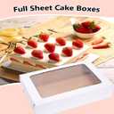 Full Sheet Cake Boxes with Thick Cake Boards 26x18x5 Inch 3 Pack