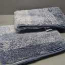 OLANLY Bathroom Rug Set 2 Piece, Soft Absorbent Microfiber Bath Rug Set, Non-Slip, Machine Wash Dry, Plush Shaggy Bath Mats for Bathroom (30"x20"+24"x16", Blue)