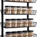 SWOMMOLY Adjustable Wall Mount Spice Rack, 6-Tier Dual-use (Multi-use) Organizer, Black