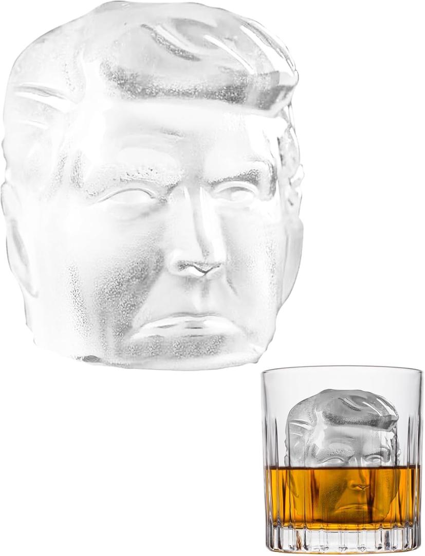Clear Ice Cube Maker Mold-2.4",VDHU Ice Cube Trays/Maker Funny Presidential Molds,Easy-Release Ice Maker for Easter,Whiskey Cocktail,Bourbon, holidays, parties, Birthday Gift for Men/Dad