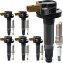 Set of 6 Ignition Coil Packs & Iridium Spark Plugs Compatible with 3.5L V6 Turbo Ford F150 Expedition Explorer Flex Taurus Transit 150 250 350 HD, Lincoln MKS MKT Navigator Replace UF646 DG549 SP534