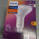PHILIPS LED 65W BR40 4-Pack Ultra Definition Soft White (2700K) 800 Lumen (10W = 65W) Dimmable Frosted Flicker-Free Light Bulbs