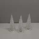 Baquler 3 Pcs Acrylic Lighted Christmas Tree 8.66'' LED Night Light Xmas Table Top Holiday Decoration Color Changing Light Up Glitter Tabletop Figurine for Party (Battery Not Included)(Gold)