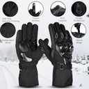 WESTWOOD FOX Motorcycle Gloves Winter Motorbike Gloves for Men and Women, Splashproof Motorcycle Gloves, Touchscreen Lightweight Warm Riding Gloves for BMX, ATV, UTV Mountain Biking (Small, Black Grey)