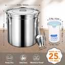 Newget Dog Food Storage Containers, Large Stainless Steel Pet Food Storage Containers 25 lb / 11.5 kg to Keep Fresh, Metal Airtight Cat Food Containers With Scoop and 2 Small Containers