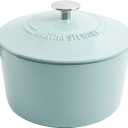 MARTHA STEWART Gatwick 7-Quart Enamel Cast Iron Dutch Oven Martha Blue Durable Heavy-Duty Dutch Oven for Slow Cooking, Braising & Baking