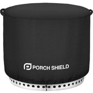 Porch Shield Fade Resistant Solo Stove Bonfire Cover - Waterproof Patio Fire Pit Cover Round 22 inch Fits for Small Firepit Solo Stove Bonfire (Black)