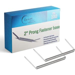 OLYMPX 100 Pcs of 2 Capacity Premium Metal Prong Paper Fastener Bases, 2.75 Inch Base for Paper File Clip Folder Accessories, Box of 100