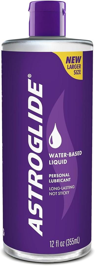 Astroglide Water Based Lube (12 Fl Oz), Liquid Personal Lubricant, for Men, Women and Couples, Safe for Toys, Value Size