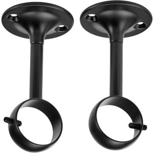 Amazon Basics Curtain Rod Ceiling-Mount Bracket Set, 4-Pack, Black Finish