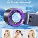 Handheld Portable Turbo Fan with Ice Cooler, Speed (1-199) Rechargeable Personal Fan[20000 RPM] Small Pocket Fans for Travel/Outdoor/Home/Office, Purple