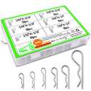Cotter Pin Assortment Kit, Hincell 300Pcs Cotter Pins Hairpin Assortment Kit R Cotter Pins Clips Zinc Plated Hair Clip Hitch Pin Clips Fastener Set for Automotive Marine Tractors Mower Carts