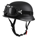 Helmet Half Shell German Motorcycle Helmet with Cycling Glasses - DOT Approved, XXL