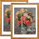 Vittanly 18x24 Picture Frames Set of 2, Ornate Vintage Photo Frame for Wall Mount, Display 16x20 Pictures with Mat or 18x24 without Mat, Rustic Gold