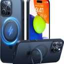 TORRAS Ostand for iPhone 16 Pro Max Case, [Fit for MagSafe][Shockproof Military Grade][Sturdy Kickstand & Ring Holder] Translucent Slim Magnetic Phone Case for iPhone 16 Pro Max 6.9" 2024, Black