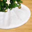 White Tree Skirts Faux Fur Tree Skirt Christmas Tree Skirt 36 inch Fur Xmas Tree Skirt for Christmas Tree Ornaments Holiday New Year Party Home Decorations