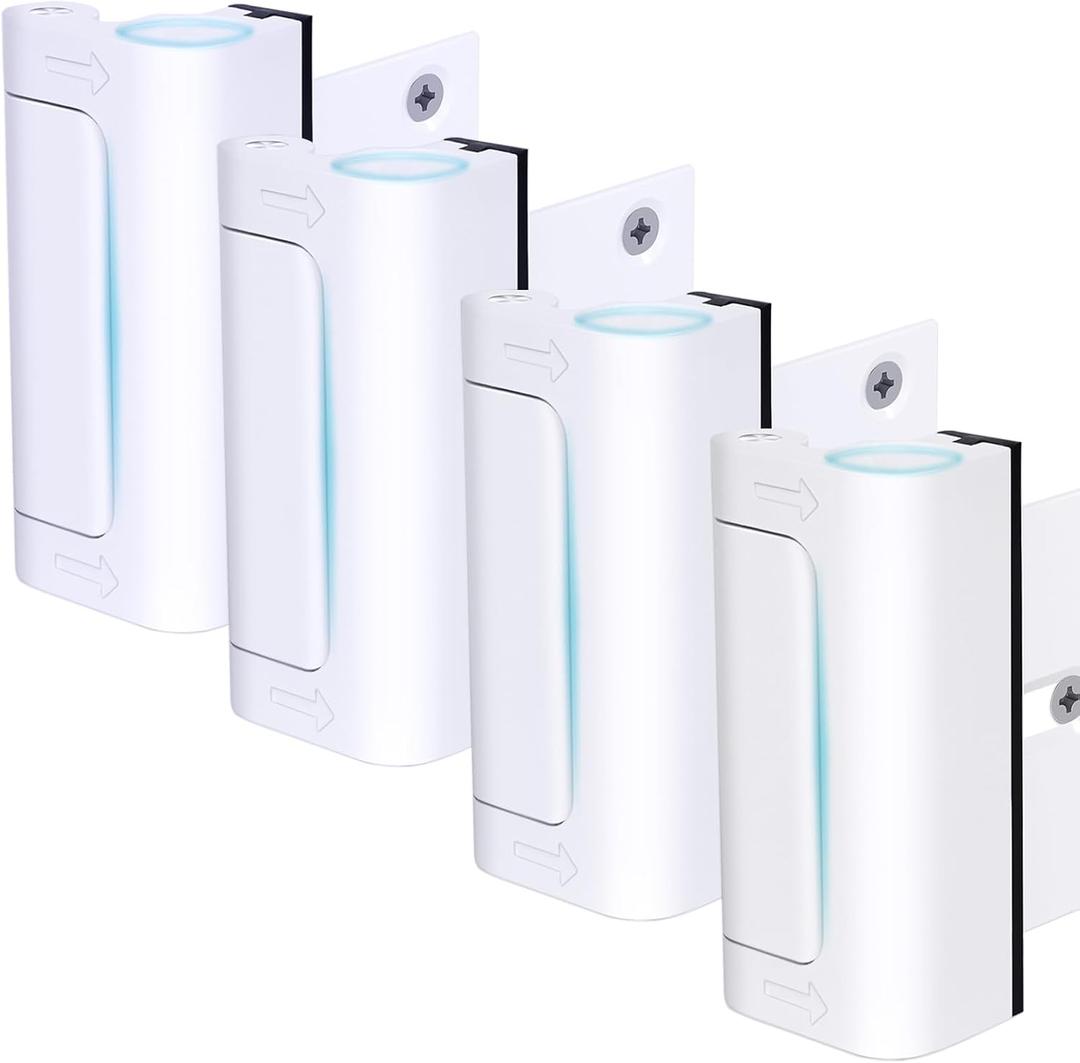 4Pack Door Reinforcement Lock Withstands 800lbs of Force - White Extra Proof Door Lock for Kids Safety Drilling Required,Prevents Unauthorized Entry,Add a Door Security Locks for Home Safety & Privacy