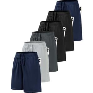 BVNSOZ Boy's Basketball Shorts Youth Boy's Active Athletic Performance Shorts with Pockets Moisture Wicking Shorts for Boys Size L