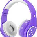 Woice Kids Wireless Bluetooth Headphones Volume Limited 85db/110db Stereo Sound Over-Ear Foldable Children Headphones with Mic SD Card Slot up to 16 Hours Play time for Boys Girls Adults (Purple)