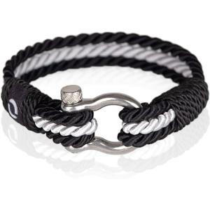 Durable Twisted Rope Mens Bracelet with Shackle | Elegant Re-Made Nautical Style | 5 Rope Colors, 2 Shackle Colors, 7 75 inch, paracord Stainless Steel