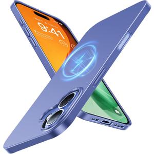 TORRAS Magnetic Slim-Fit for iPhone 16 Case 6.1 inch, Ultra-Thin 16 Phone Case Compatible with MagSafe Phone 16 Case, Light Anti-Scratch Matte Hard PC Bayer OriginFit, Blue Purple